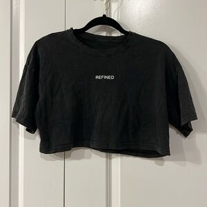 Lightly worn dark gray “refined” crop top Dazy size M